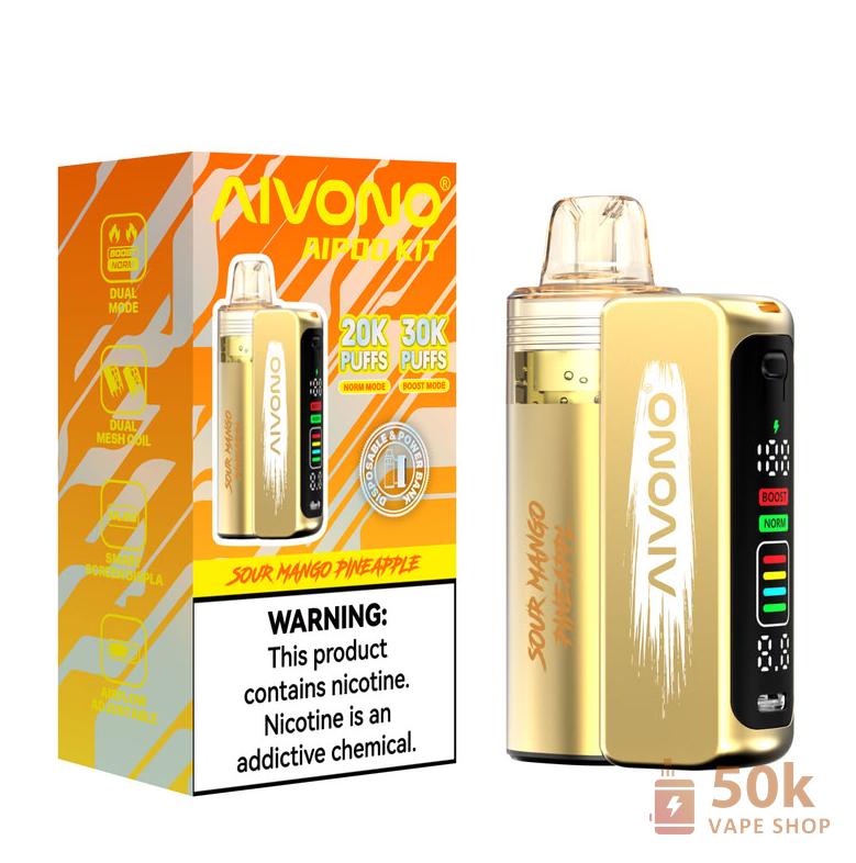 Aivono AIM AIPOD KIT 30000 Puffs Disposable Vape - Dual Mode & Smart Display - Slika 5