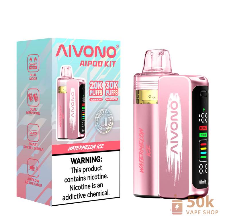 Aivono AIM AIPOD KIT 30000 Puffs Disposable Vape - Dual Mode & Smart Display - Slika 3