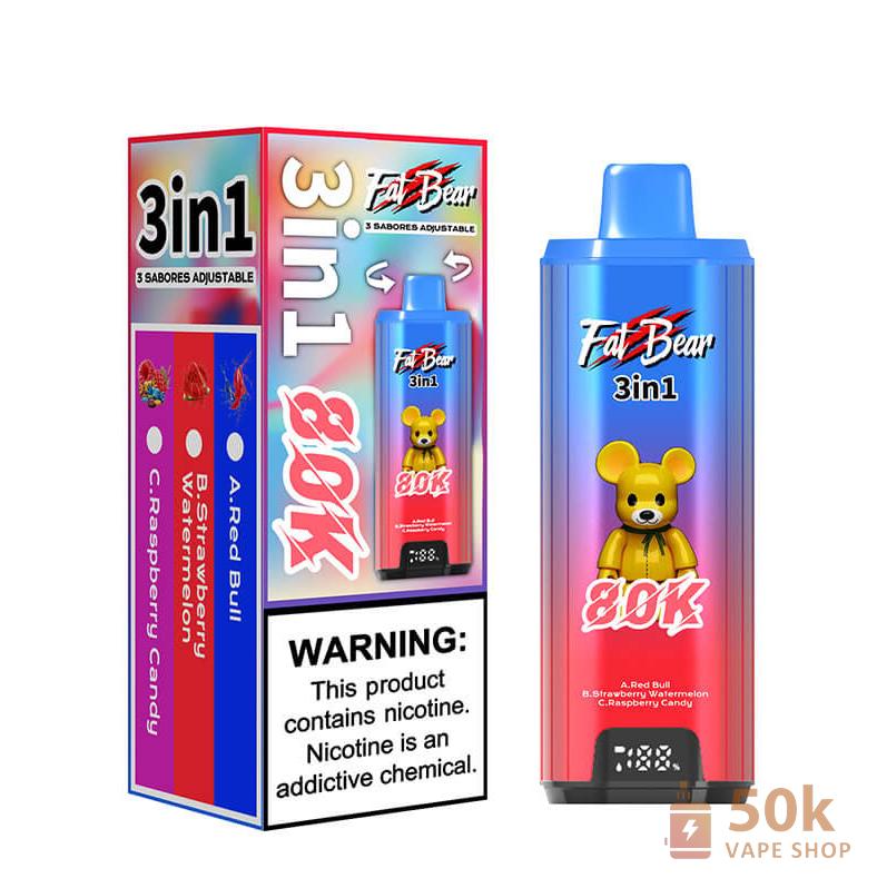 Aivono AIM FATBEAR 80K Puffs Disposable Vape - 58ml E-Liquid & Dual Mesh - Slika 2
