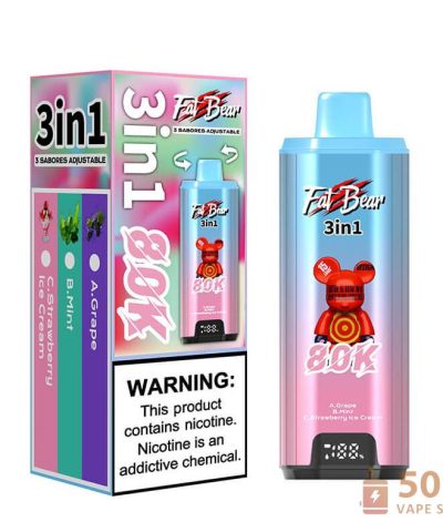 Aivono AIM FATBEAR 80K Puffs Vape na jedno použití - 58ml E-Liquid & Dual Mesh