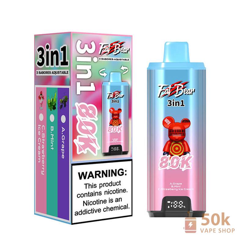 Aivono AIM FATBEAR 80K Puffs Vape za enkratno uporabo - 58ml E-tekočina in dvojna mreža