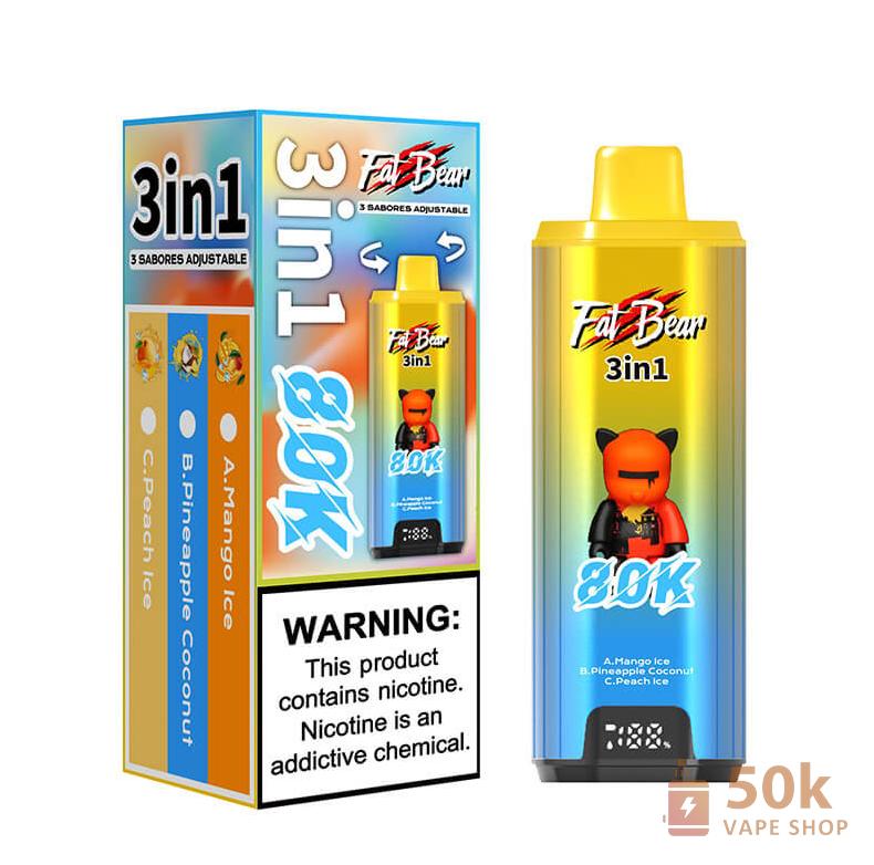 Aivono AIM FATBEAR 80K Puffs Disposable Vape - 58ml E-Liquid & Dual Mesh - Slika 3