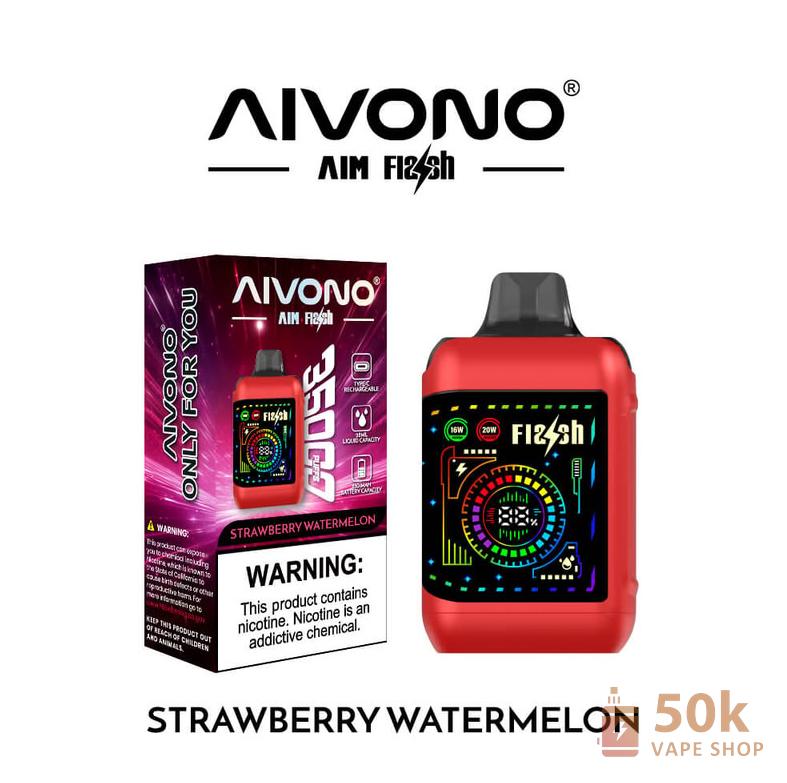 Aivono AIM FLASH 35000 wegwerpvape - 35K trekjes, dubbele gaasspoel, LED-scherm