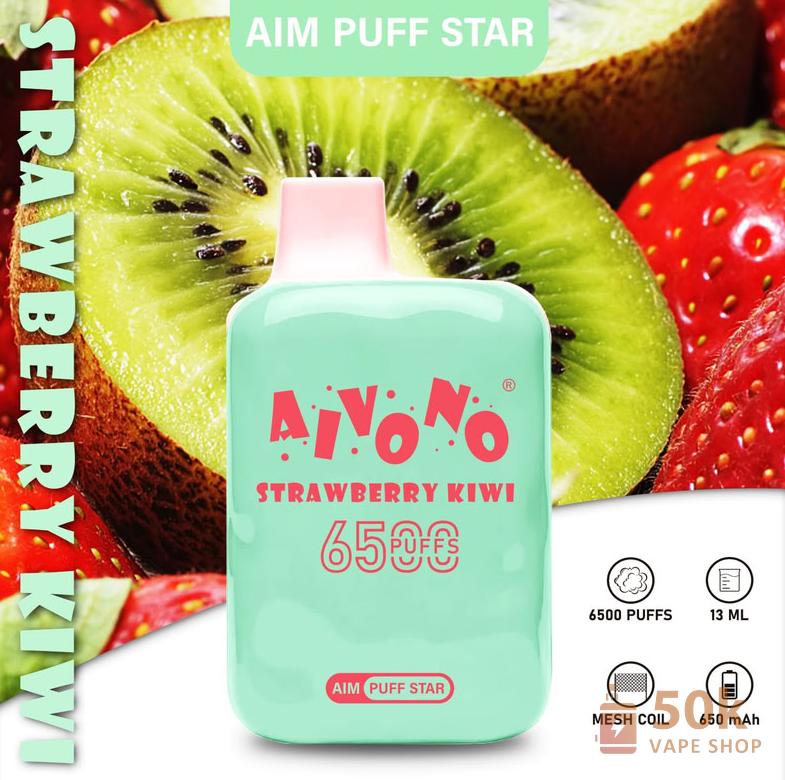 Aivono AIM PUFF STAR 6500 Disposable Vape with 6500 Puffs & Rechargeable Battery – Image 3