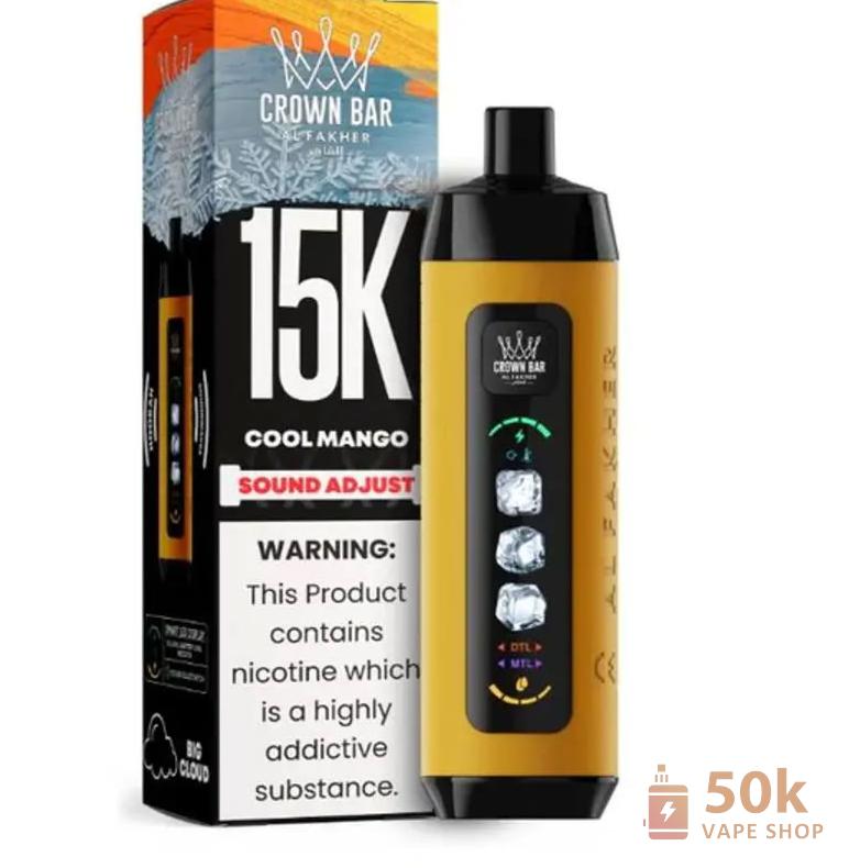 Alfakher ICE ADJUST 15000 Vape za enkratno uporabo - 15K Puffs, LED zaslon, dva načina