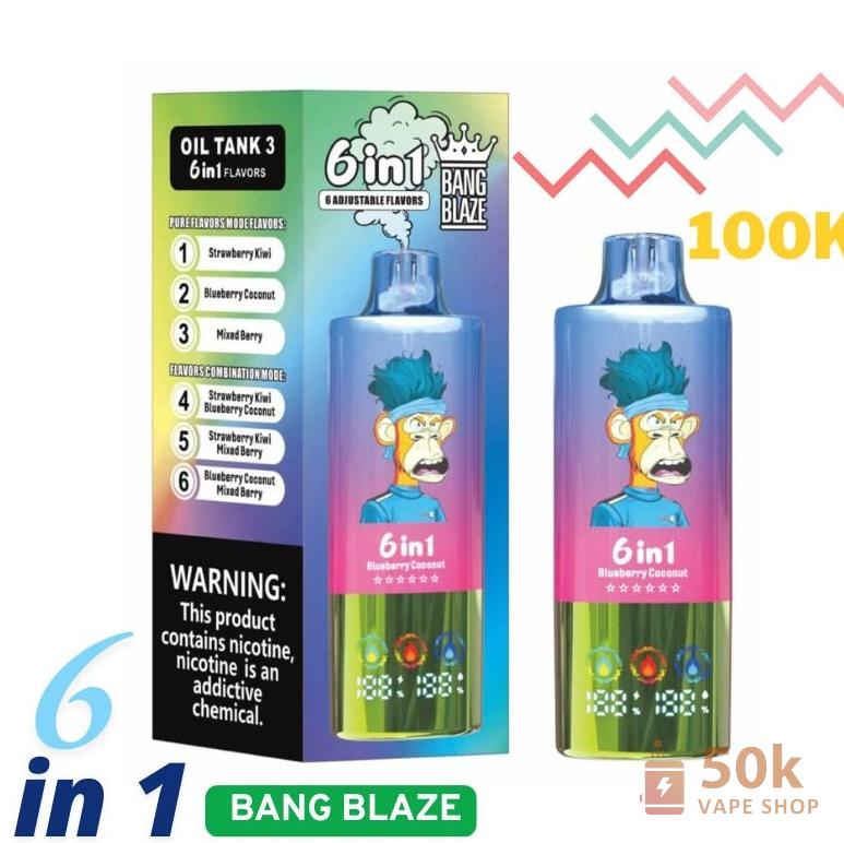 Bang Blaze 100K Puffs Disposable Vape | Triple Tank, 6 Flavors - Pilt 4