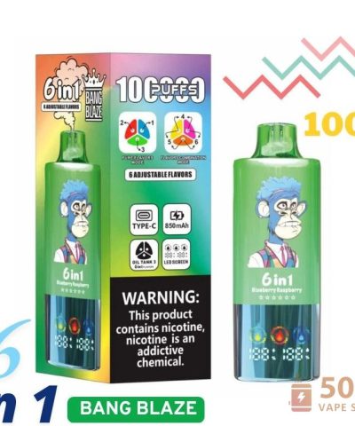 Bang Blaze 100K Puffs Disposable Vape | Triple Tank, 6 Flavors alternatiivne vaade