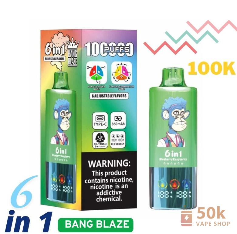 Bang Blaze 100K Puffs Disposable Vape | Triple Tank, 6 Flavors - Pilt 2