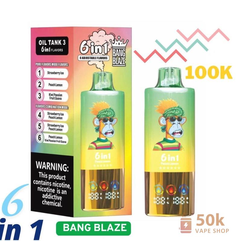 Bang Blaze 100K Puffs Disposable Vape | Triple Tank, 6 Flavors - Pilt 5