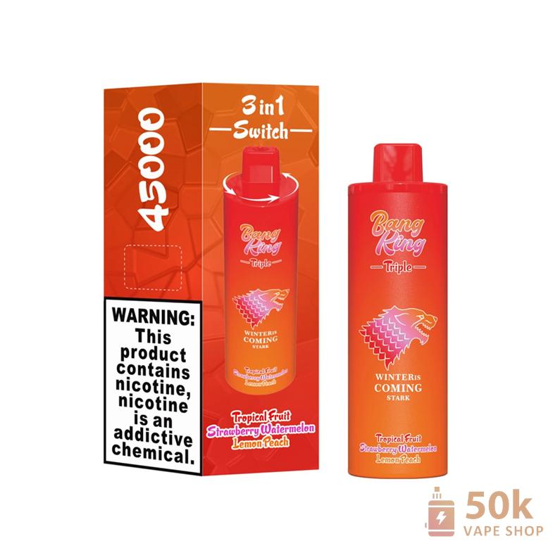 Bang King 45000 kolmekordne maitsed ühekordseks kasutamiseks Vape | Long Puff E-Liquid