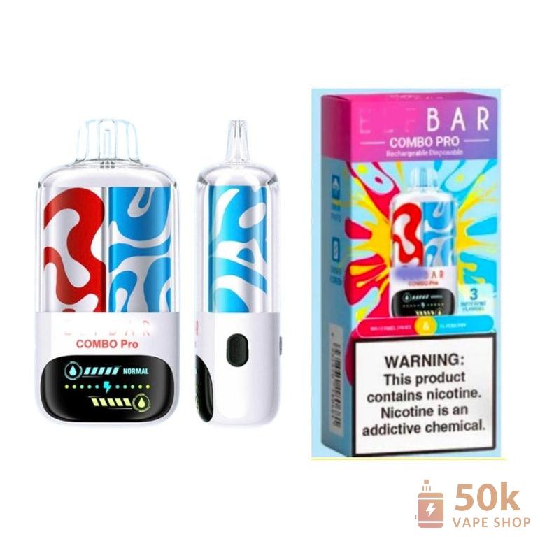 Jednorázový vape Elfbar Combo Pro 30000 - 30 000 šluků, dobíjecí, 5% Nikotin
