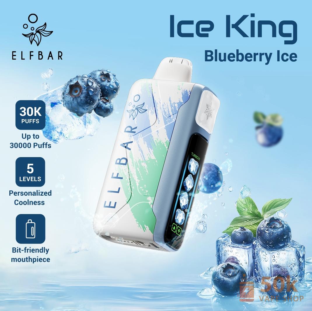 Elfbar Ice King 30000 Disposable Vape - 30,000 Puffs, 20ml E-Liquid, Rechargeable - Pilt 3