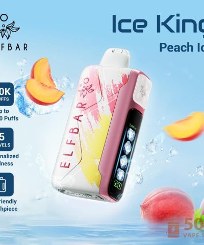 Jednorázový vape Elfbar Ice King 30000 - 30 000 šluků, 20 ml e-liquidu, dobíjecí baterie
