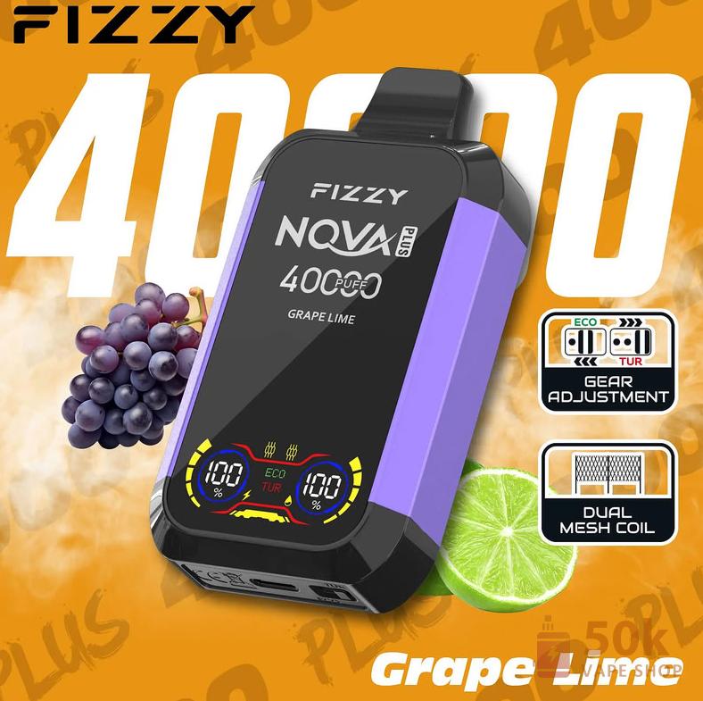 Fizzy 40000 Puffs Disposable Vape | 40K Mesh Coil LED Screen - Obraz 2