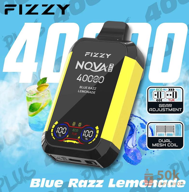 Fizzy 40000 Puffs Disposable Vape | 40K Mesh Coil LED Screen - Obraz 3