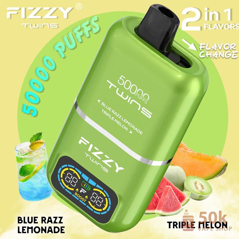 Fizzy 50K Puffs 2 v 1 za enkratno uporabo - naprava z dvojnim okusom Mesh Coil