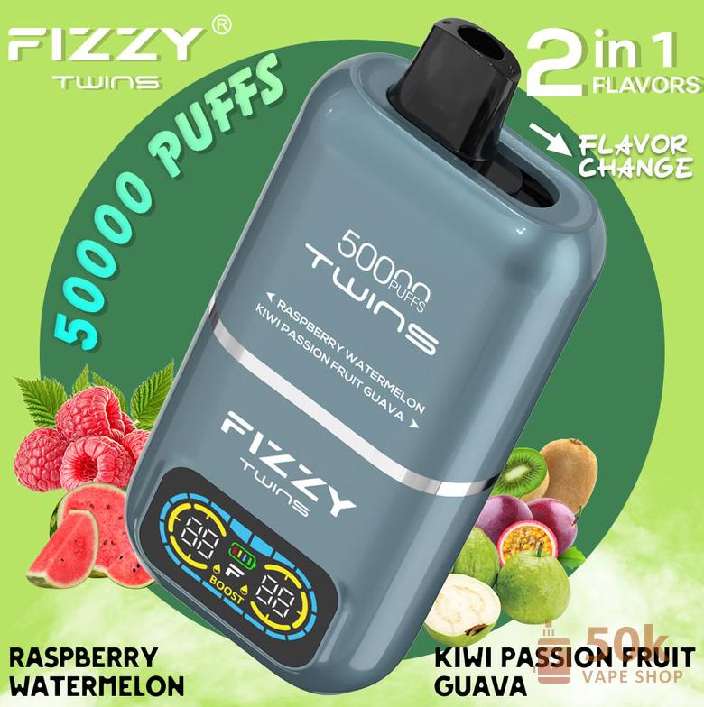 Fizzy 50K Puffs 2-in-1 Disposable Vape - Dual Flavor Mesh Coil Device - Slika 2