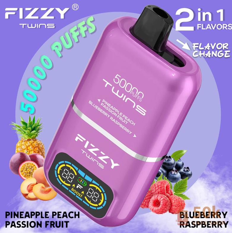 Fizzy 50K Puffs 2-in-1 Disposable Vape - Dual Flavor Mesh Coil Device - Slika 4