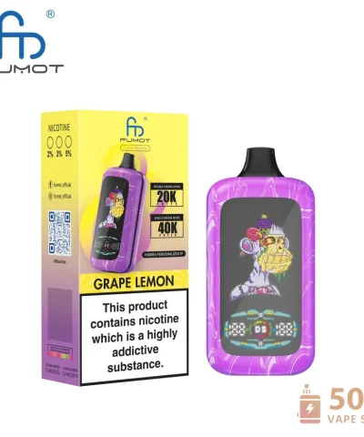 Fumot Digital Monkey 20K/40K Puffs Dual Engine Disposable Vape - 0/2/3/5% Nicotine alternatiivne vaade