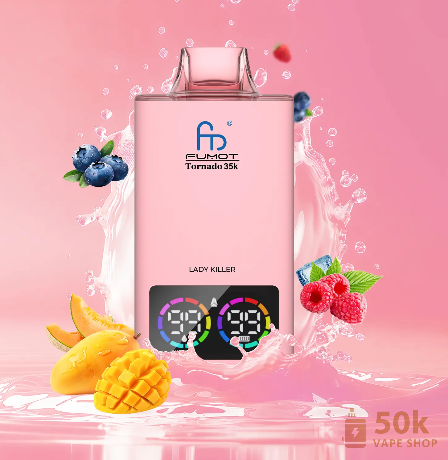 Одноразова вейпа Fumot Tornado 35000 - 35 000 затяжок, 39 смаків