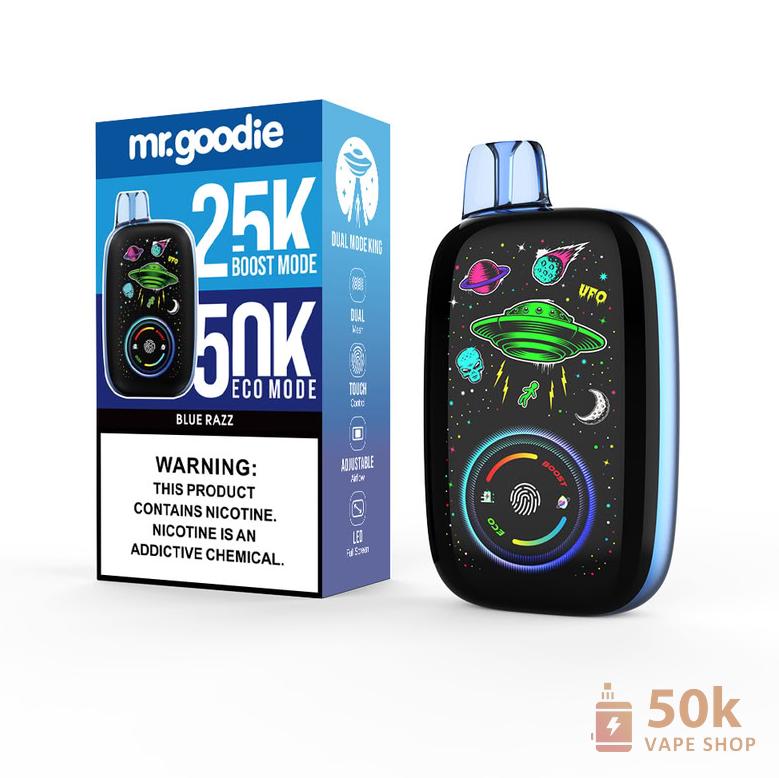 Mr.Goodie Dual Mode King: 50K Puffs Vape μίας χρήσης με διπλές λειτουργίες & ρυθμιζόμενη ροή αέρα