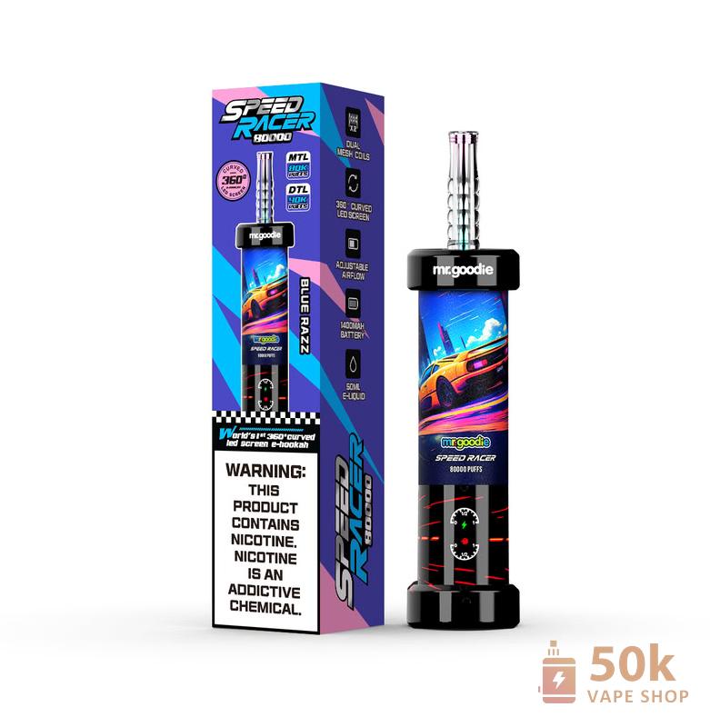 Mr.Goodie Speed Racer Dual-Mode Disposable Vape: 80K Puffs, 50ml E-liquid - Slika 5