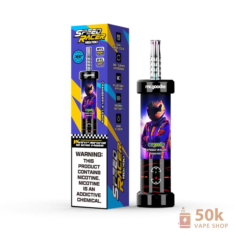 Mr.Goodie Speed Racer Dual-Mode Disposable Vape: 80K Puffs, 50ml E-liquid - Slika 2