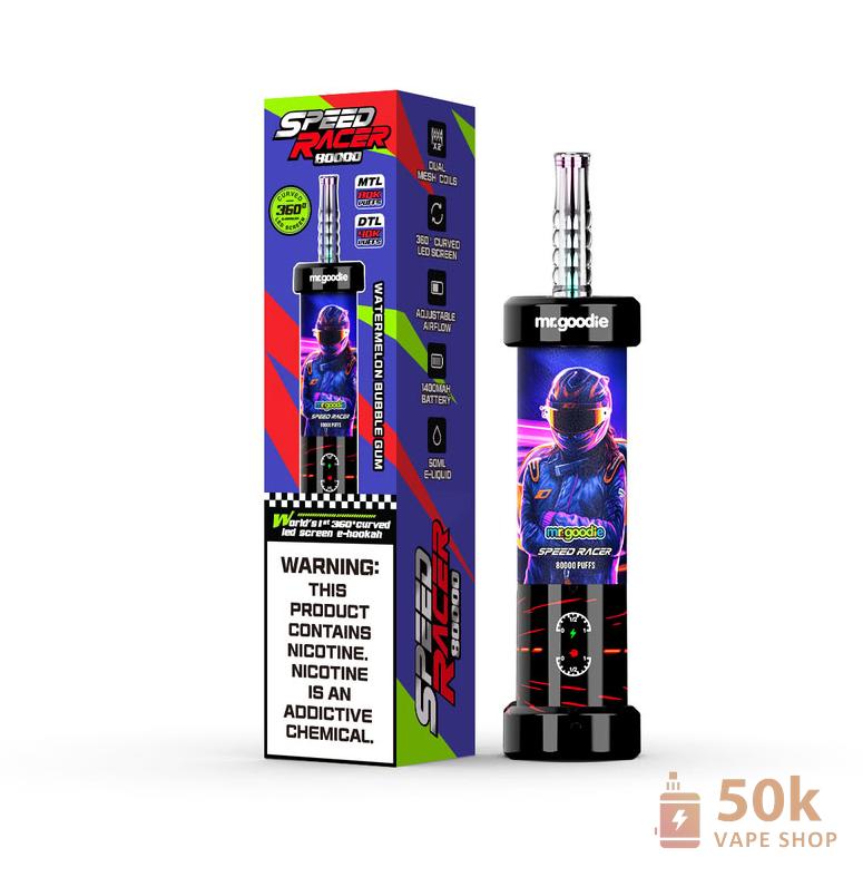 Mr.Goodie Speed Racer Dual-Mode Disposable Vape: 80K Puffs, 50ml E-liquid - Slika 4