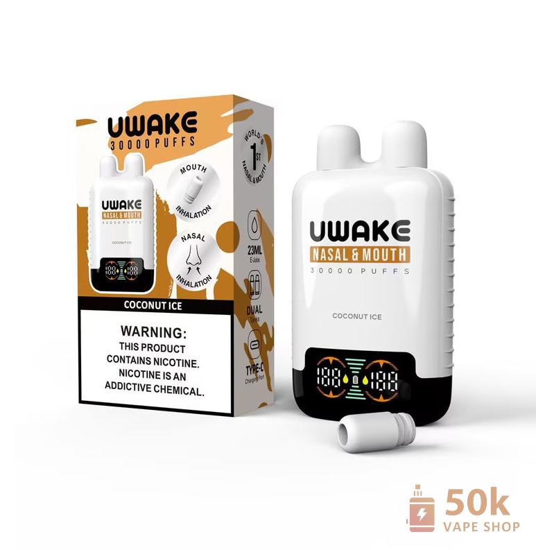 Mr. Goodie UWAKE Vape μίας χρήσης - 30.000 ρουφηξιές, διπλή δεξαμενή, έξυπνη οθόνη