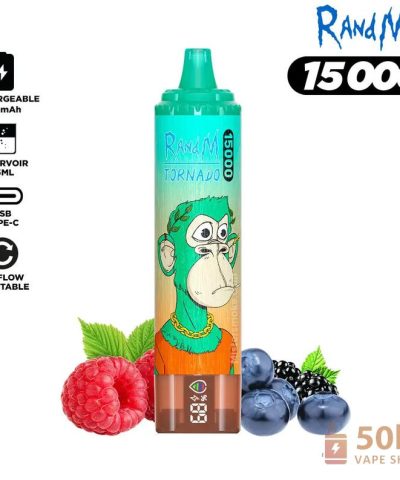 RandM Tornado 15000 Vape na jedno použití - LED displej a 15000 šluků