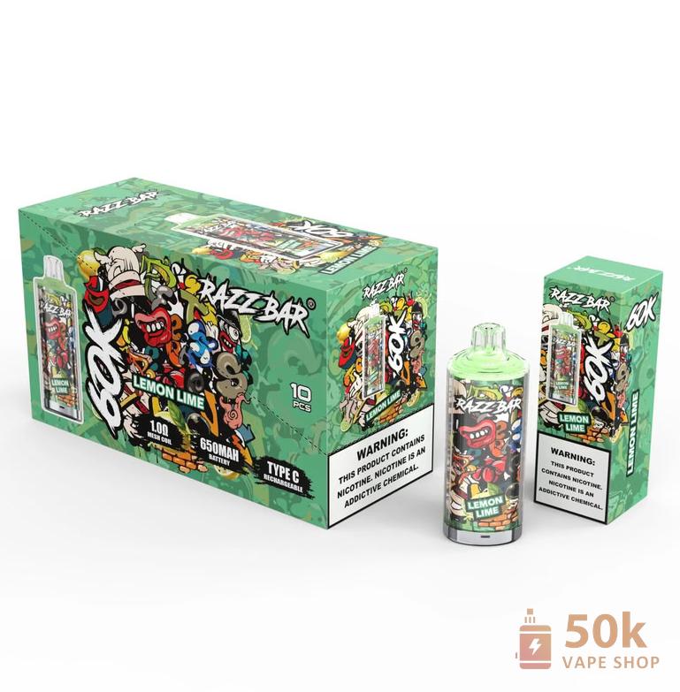 Одноразова вейп-система Razz Bar 60K Puffs - акумулятор 650mAh, 16 смаків
