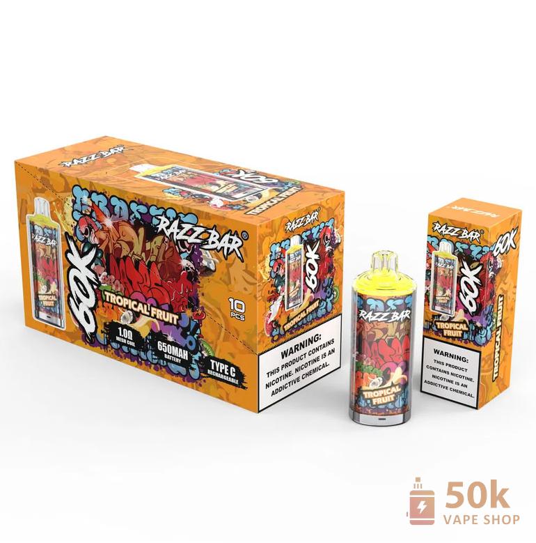 Razz Bar 60K Puffs Disposable Vape - 650mAh Battery, 16 Flavors - зображення 6