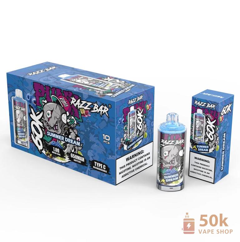 Razz Bar 60K Puffs Disposable Vape - 650mAh Battery, 16 Flavors - зображення 2