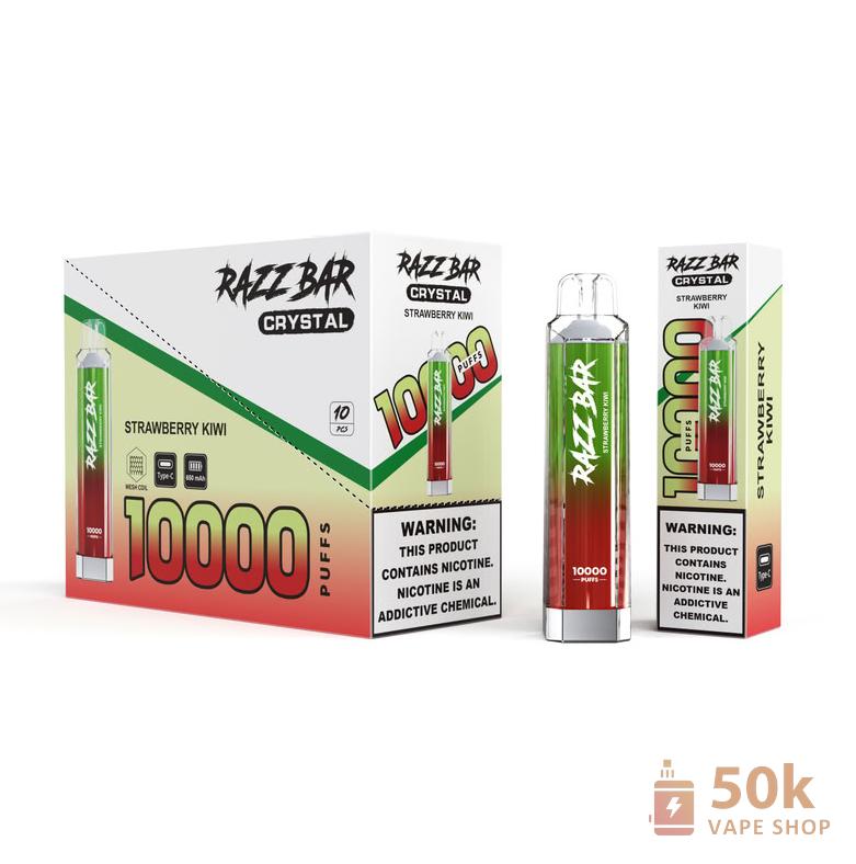 Razz Bar Crystal 10000 - Rechargeable Disposable Vape with 16 Flavors - Imagem 6