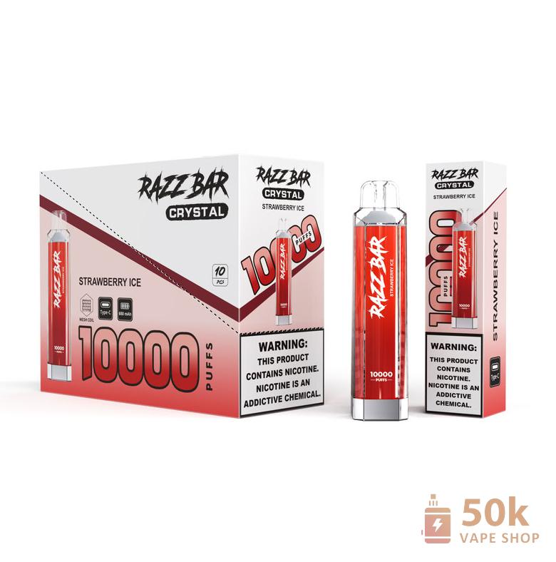 Razz Bar Crystal 10000 - Rechargeable Disposable Vape with 16 Flavors - Imagem 2