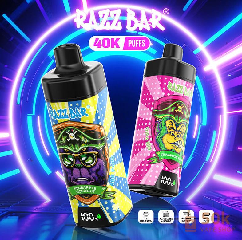 Razz Bar NEW 40000 Disposable Vape | 40K Puffs, LED Display & Rechargeable - Kép 5