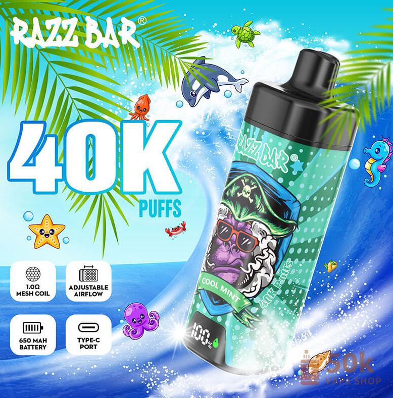 Razz Bar NEW 40000 Disposable Vape | 40K Puffs, LED Display & Rechargeable - Kép 2