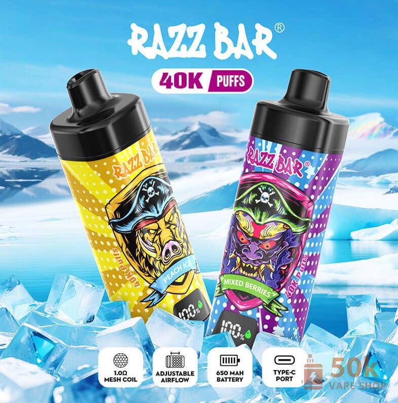Razz Bar NEW 40000 Disposable Vape | 40K Puffs, LED Display & Rechargeable - Kép 6