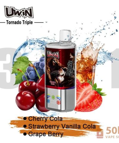 Одноразова вейпа Uwin Tornado Triple 60K - потрійний смак, 60 тисяч затяжок
