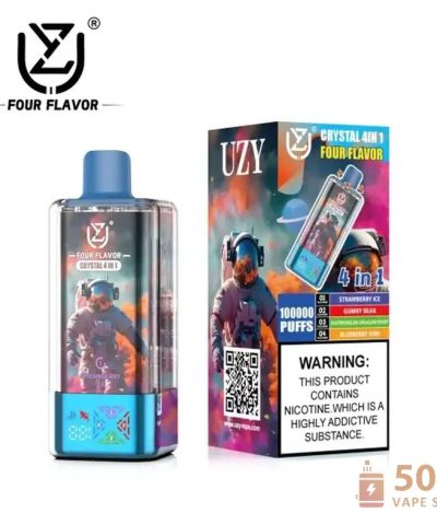 Uzy Crystal 100000 Puffs Disposable Vape - vysokokapacitní zařízení se čtyřmi příchutěmi