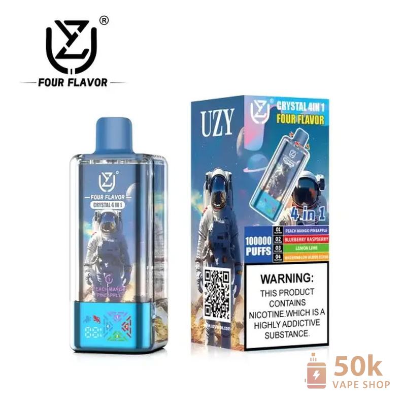 Uzy Crystal 100000 Puffs Disposable Vape - Quad Flavor High-Capacity Device - Vaizdas 4
