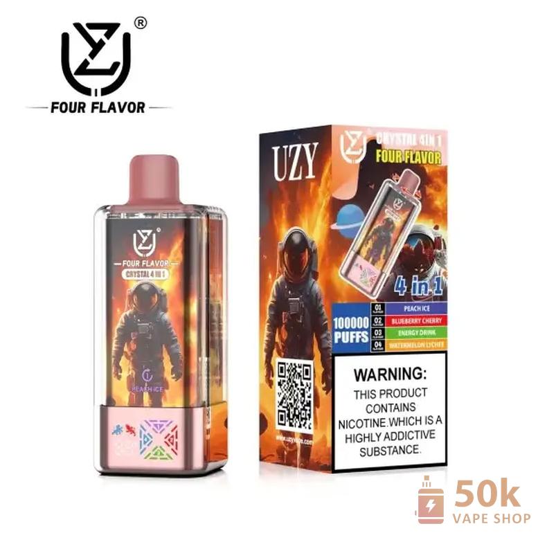 Uzy Crystal 100000 Puffs Disposable Vape - Quad Flavor High-Capacity Device - Vaizdas 2