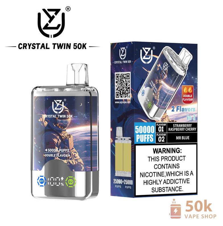 UZY CRYSTAL TWIN 50000 Disposable Vape - Dual Flavor, 50K Puffs, Rechargeable - Image 4