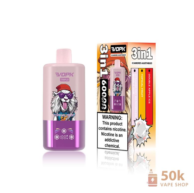 VOPK-TRIPE 60000 Puffs Triple Flavor Disposable Vape | 54mL & Rechargeable - Εικόνα 2