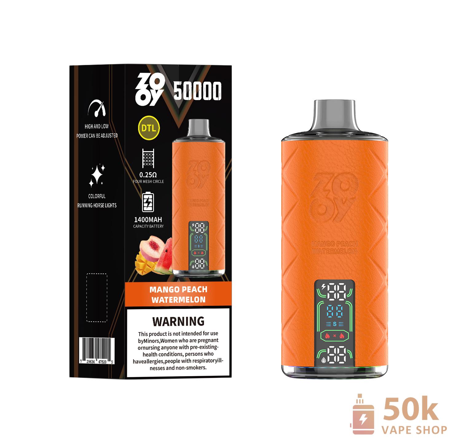 Zooy Shisha 50000 Puffs Disposable Vape - Quad Coil & Rechargeable - Obrázek 2