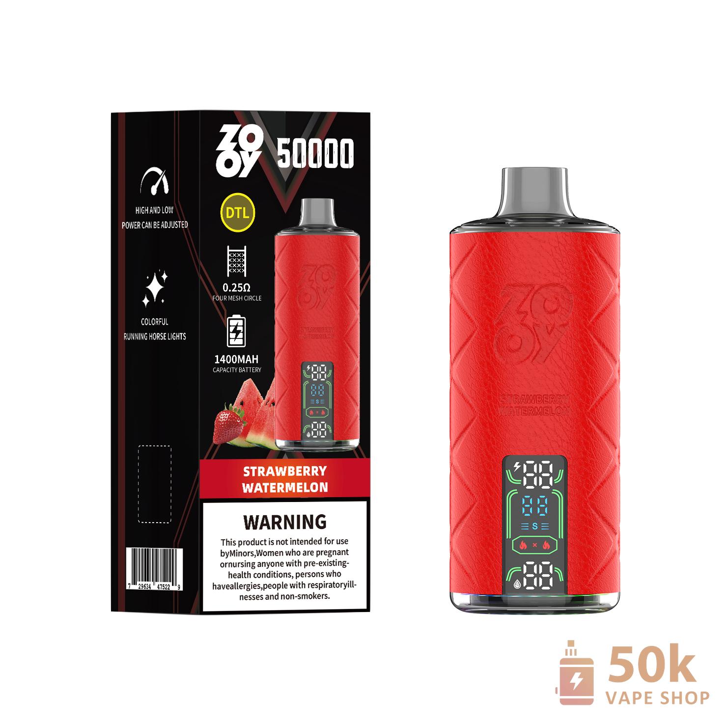 Zooy Shisha 50000 Puffs Vape na jedno použití - Quad Coil & Rechargeable